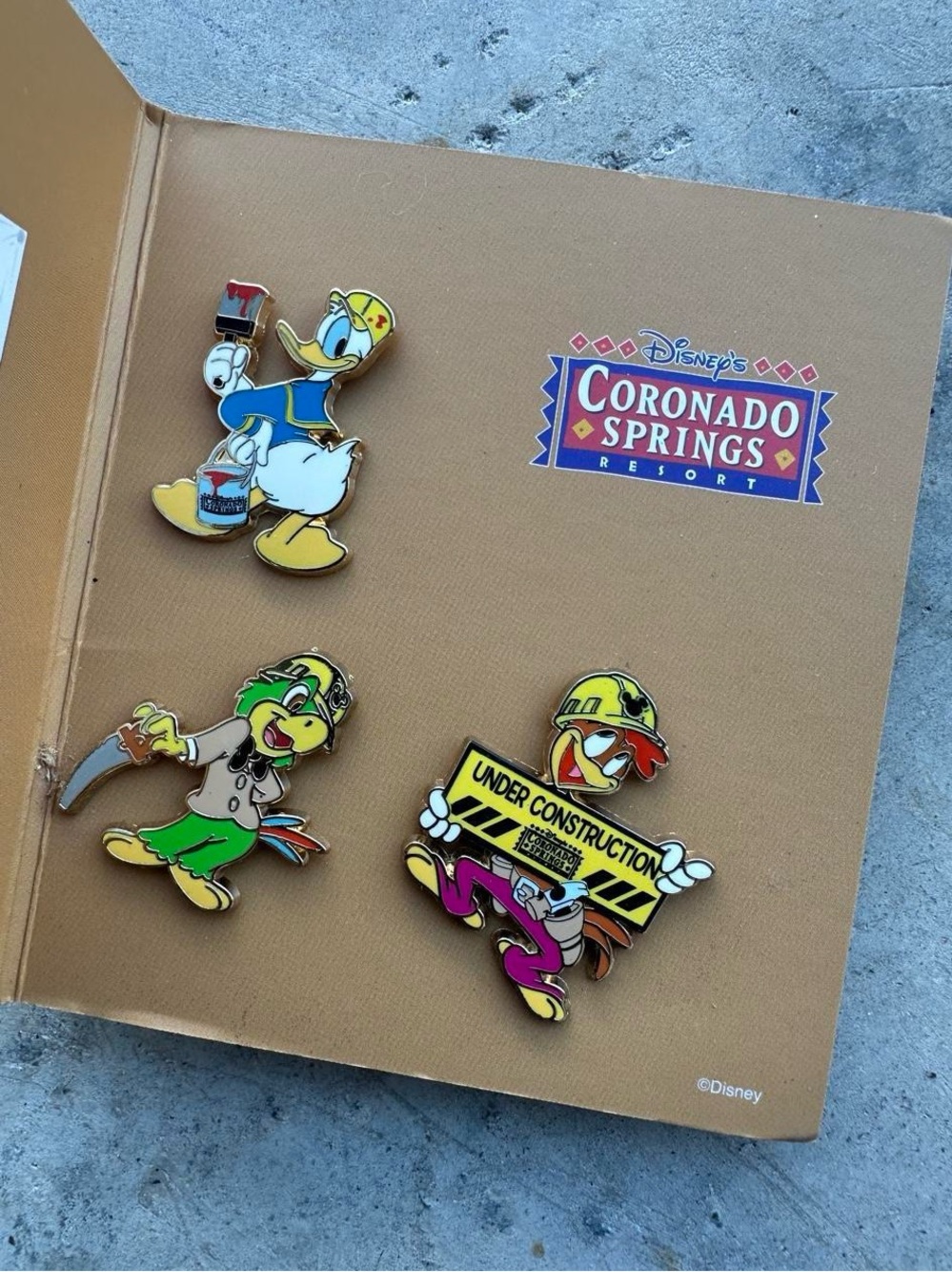 Disney Three Caballeros Coronado Springs  Construction Pin Set - Limited Edition